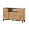 CALVIN - TV Cabinet with 4 Doors - Living Room Storage Sideboard - Wotan Oak H31 1/2" W55 1/8" D13 3/4"