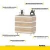 MARGARET - Chest of 3 Drawers - Bedroom Dresser Storage Cabinet Sideboard - White Matt / Sonoma Oak H33 7/8" W32 5/8" D17 3/8"