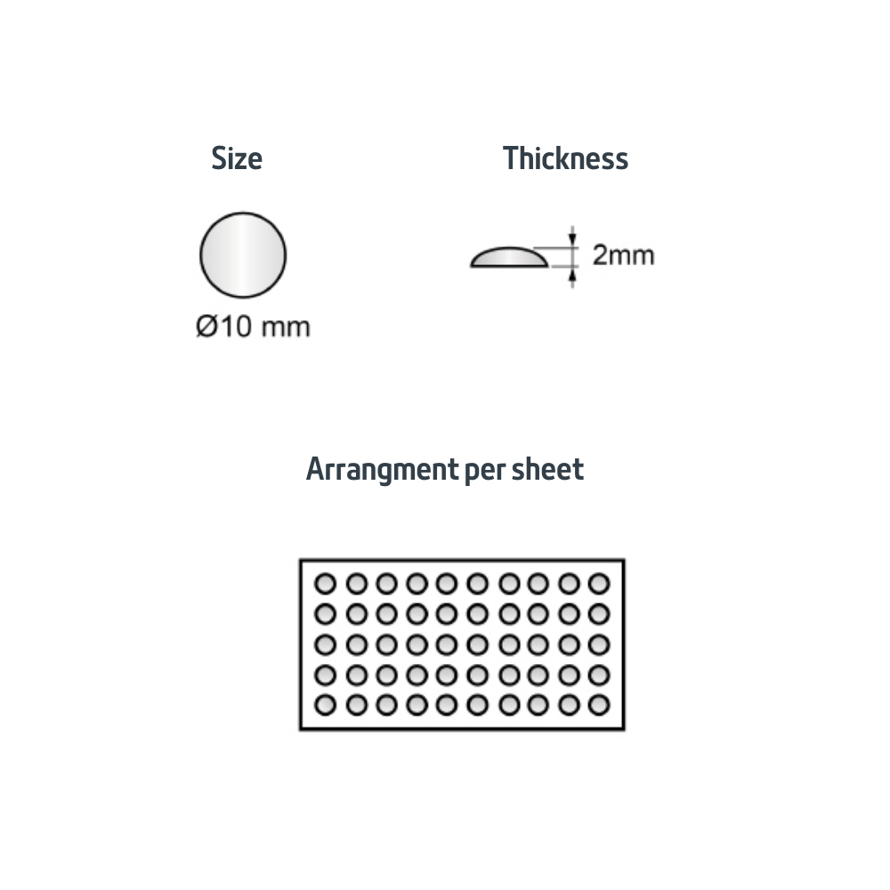 Cabinet door bumper - self-adhesive silicon 3/8x1/16 inch - 50pcs