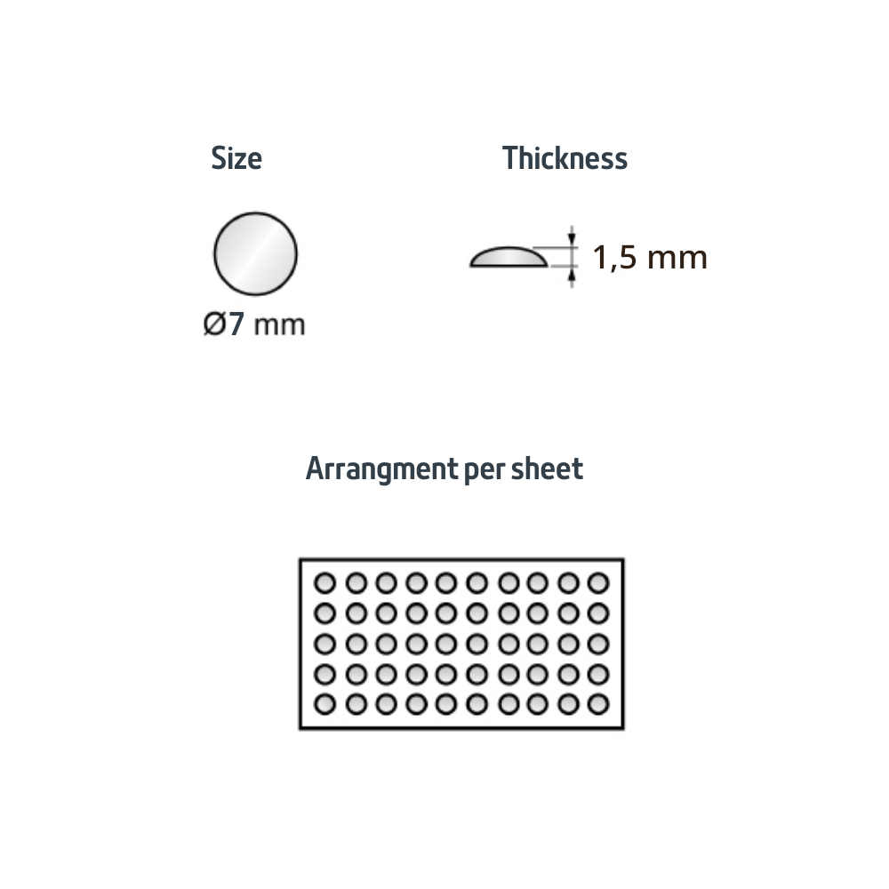 Cabinet door bumper - self-adhesive silicon 1/4x1/16 inch - 50pcs