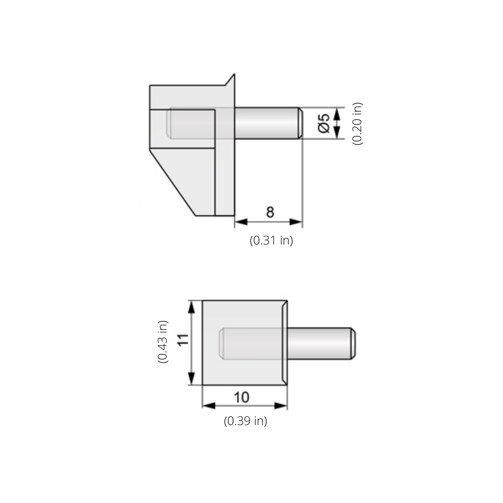 Metal-Plastic Shelf Support Ø3/16 inch (1000 pcs)