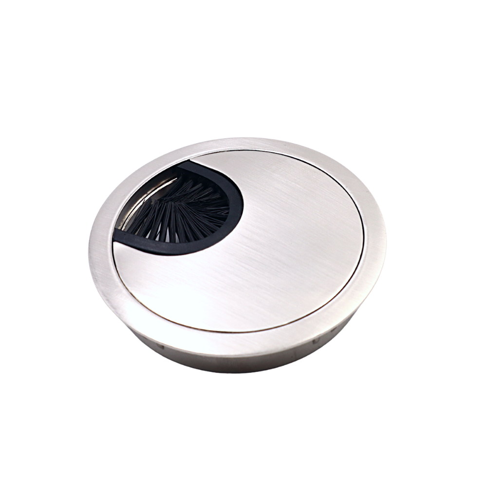 Metal Desk Grommet 2-3/8 inch - Brushed Steel