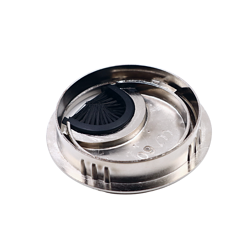Metal Desk Grommet 2-3/8 inch - Brushed Steel