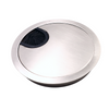 Metal Desk Grommet 3-1/8 inch - Brushed Steel