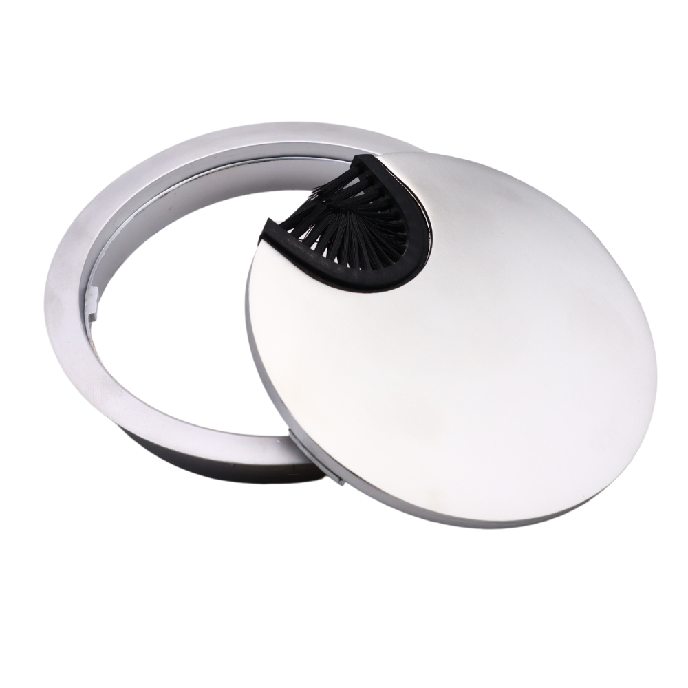 Metal Desk Grommet 3-1/8 inch - Silver
