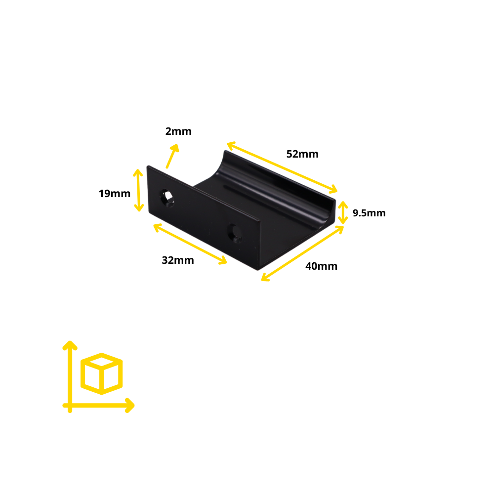 Edge Grip Profile Handle, Black, HC 1-1/4, 3-3/4, 5-1/16 inch