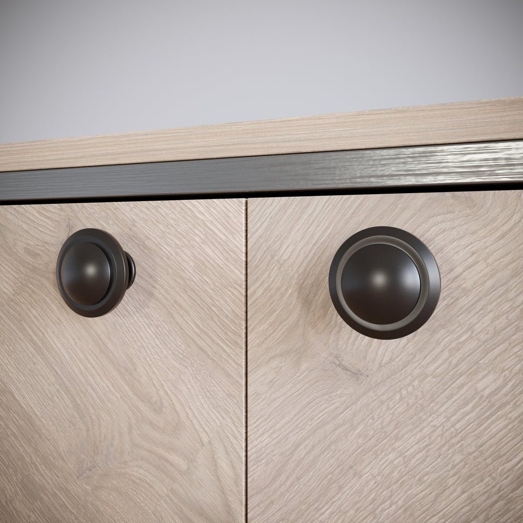 Round cabinet knob - Black Matt