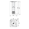 Square Furniture Leg 1x1 inch - H 3-15/16 inch Satin