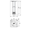 Square Furniture Leg 1x1 inch- H 4-3/4 inch Satin