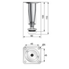 Conical Furniture Leg H 3-15/16 inch - Satin
