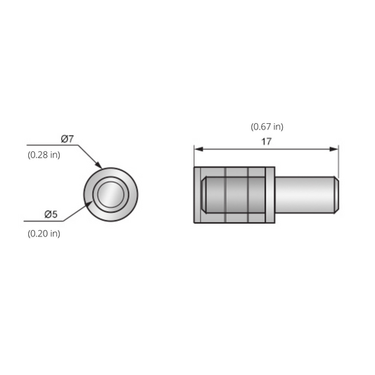 Shelf Pin with a Plastic Overlay Ø3/16 inch (100 pcs)