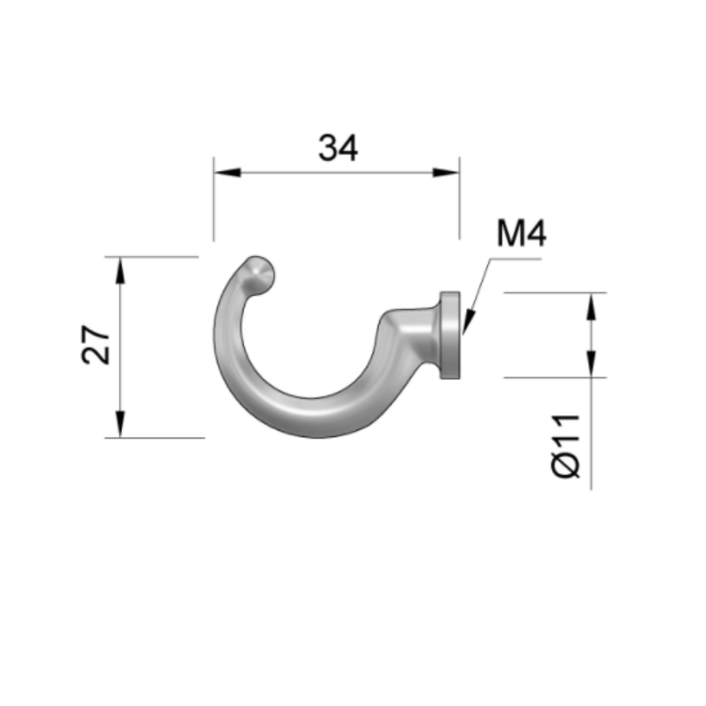 Single hanger hook - White