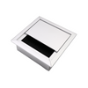 Square Aluminum Desk Grommet 3-1/8x3-1/8 inch, Silver