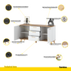 INGRID - Scandinavian Chest of drawers - 3 Drawers, 2 Doors White Matt / Wotan Oak H29 1/2" W59" D17 3/4"