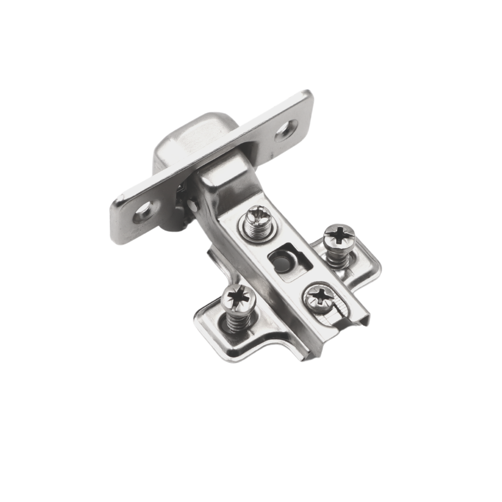 Hinge, H0 Mounting Plate with EURO Screws, Twin Doors