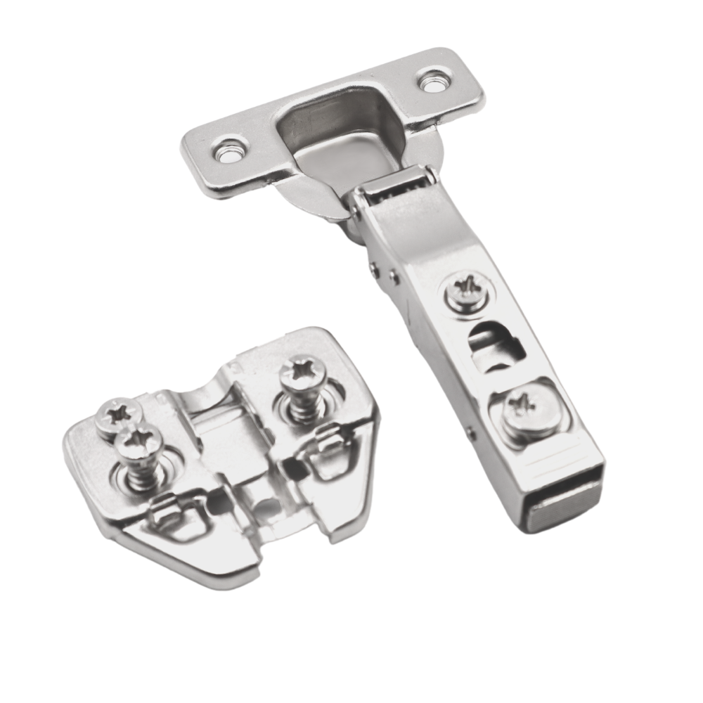 3D Soft-Close Hinge, H0 Mounting Plate with EURO Screws, Overlay Doors