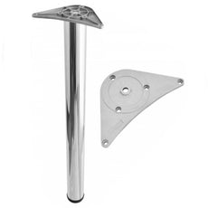 Adjustable Furniture Leg 27-15/16 inch - ZnAl Mounting Plate - Chrome