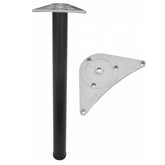 Adjustable Furniture Leg 32-5/16 inch - ZnAl Mounting Plate - Black