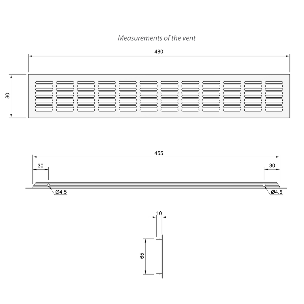 Aluminum Air Vent Grill 18-7/8x3-1/8 inch - White