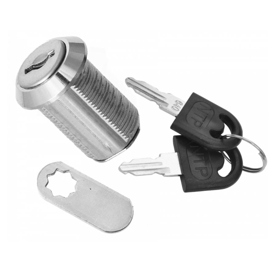 Cabinet Lock with Straight Cam Plate 3/4x1 inch, Chrome NTP