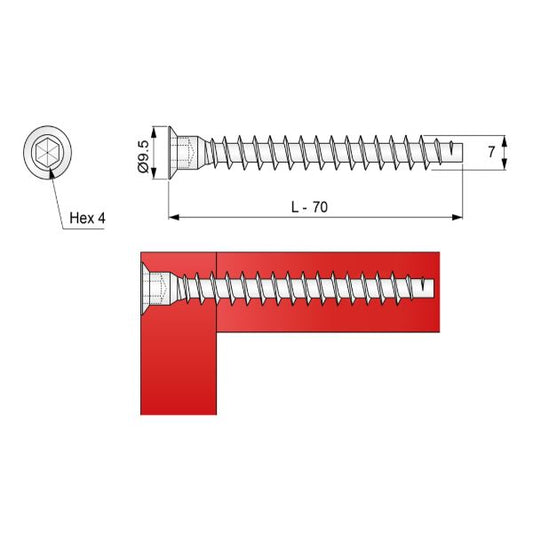 Confirmat Screws - 1/4x2-3/4 inch (1000 pcs) NTP