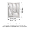 Cutlery Tray for Drawer, Cabinet Width: 15-3/4 inch, Depth: 16-15/16 inch - Metallic