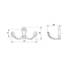 Double robe hook - Aluminium WP01