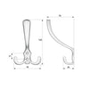 Triple robe hook - Aluminium WP03