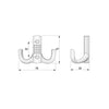 Double robe hook - Aluminium WP04