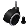Furniture rubber swivel wheel with mounting pin 5-16 inch and sleeve - Ø1-15/16 inch