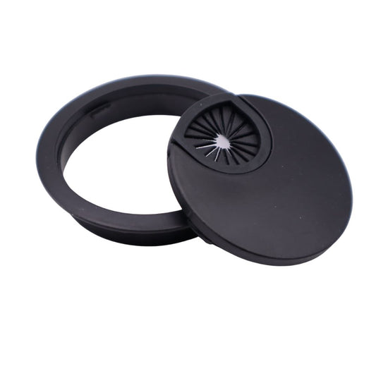 Metal Desk Grommet with rubber hole - Black Matt 2-3/8 inch Furnica