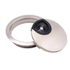 Metal Desk Grommet with rubber hole  - Brushed Steel 2-3/8 inch