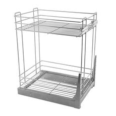 Pull Out Storage Baskets 19-11/16 inch Soft-Close Mini Cargo - 2 Shelves - White