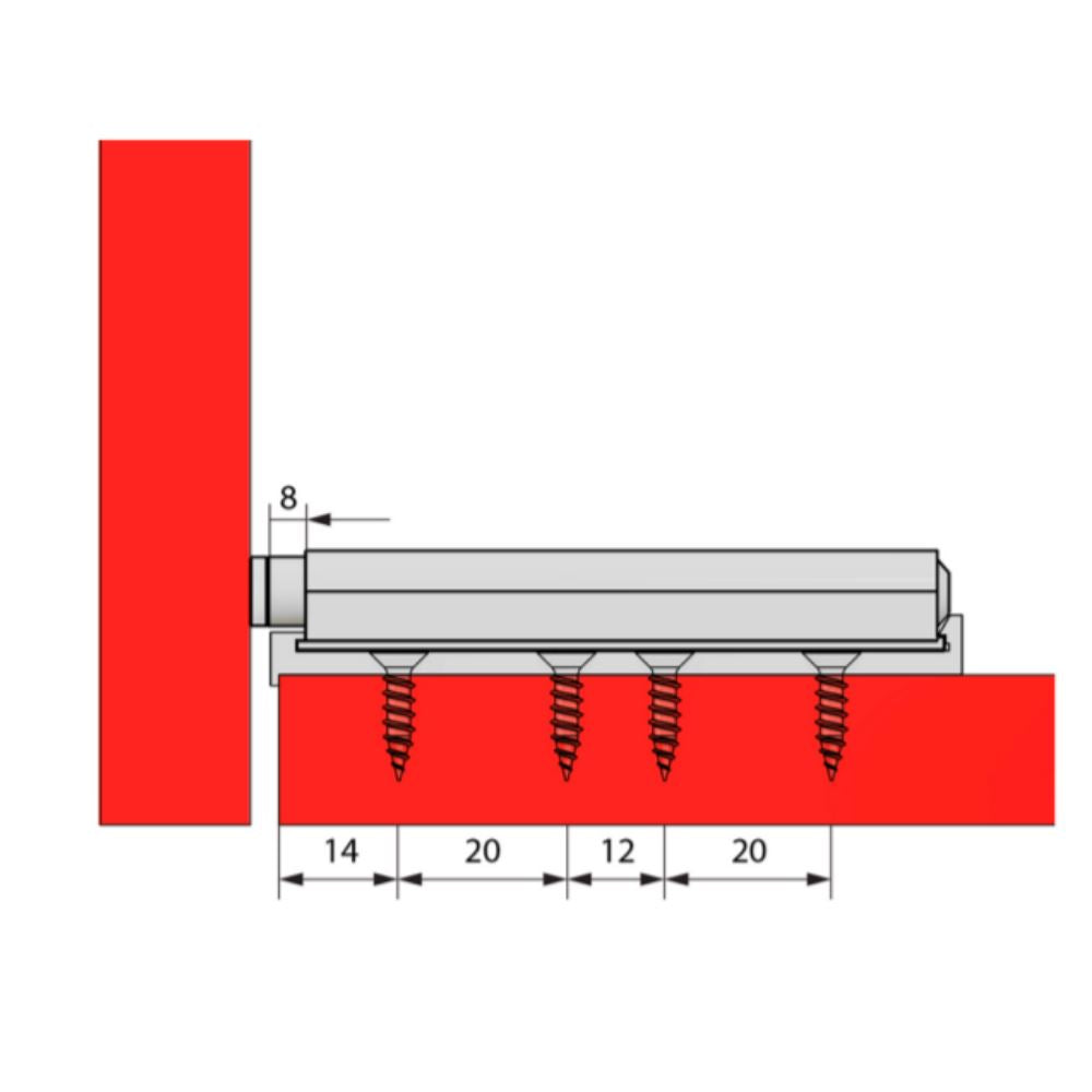 Push to Open latch - Spring Hinges - with rubber tip