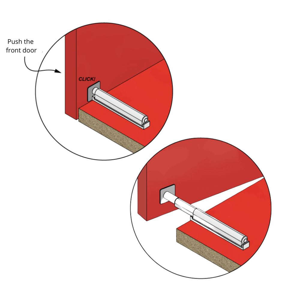 Push to Open latch - Springless Hinges - with magnetic tip