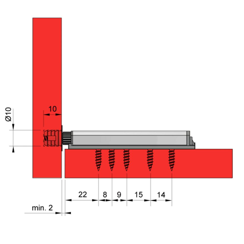 Push to Open latch - Springless Hinges - with magnetic tip Zinc/Grey