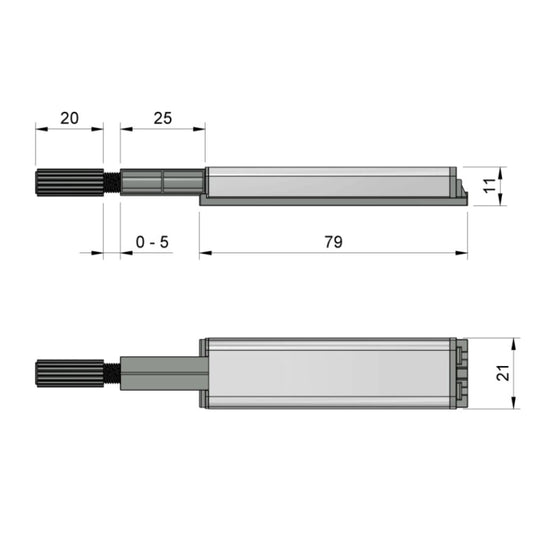 Push to Open latch - Springless Hinges - with magnetic tip Zinc/Grey Furnica