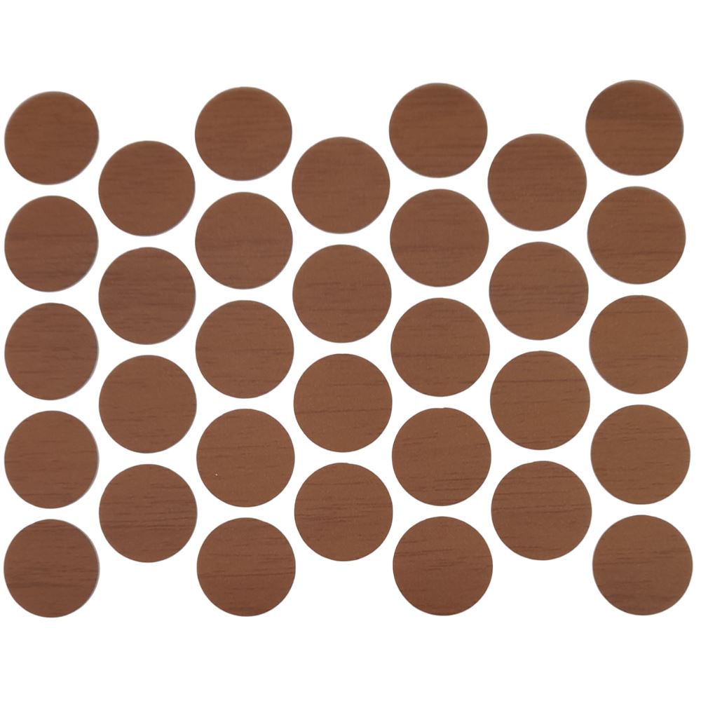 Screw cover caps Self-Adhesive - Dark Walnut 11/16 inch Furnica