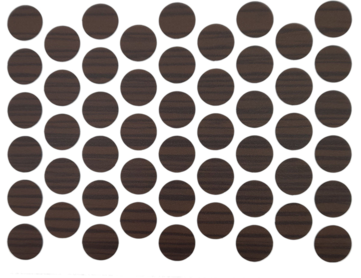 Screw cover caps Self-Adhesive - Dark Zebrano 9/16 inch Furnica