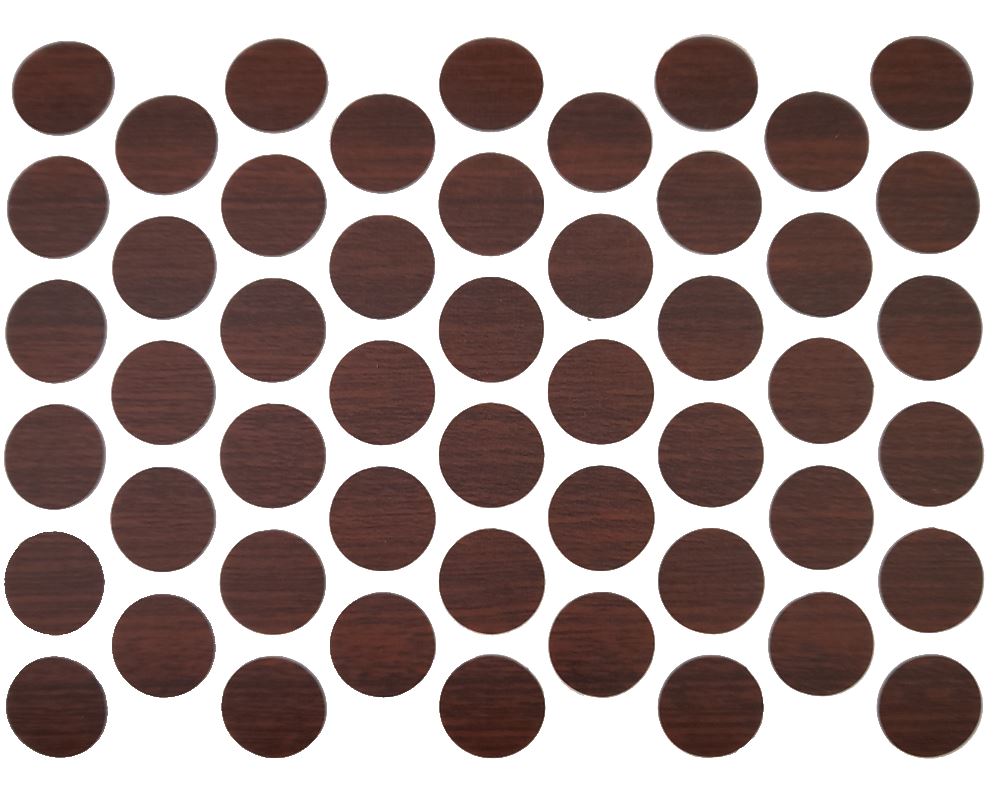 Screw cover caps Self-Adhesive - Mahogany 9/16 inch Furnica
