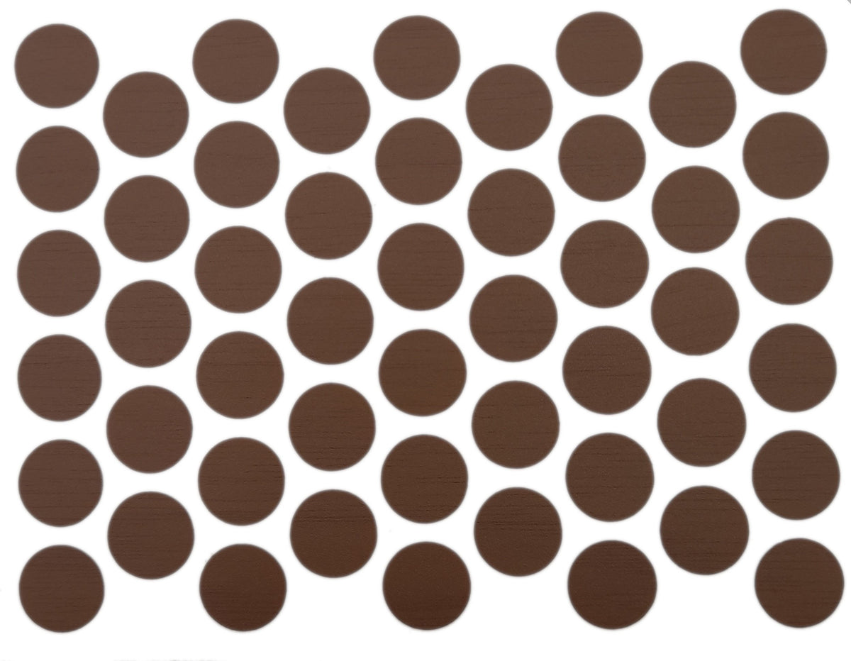 Screw cover caps Self-Adhesive - New Walnut 9/16 inch Furnica