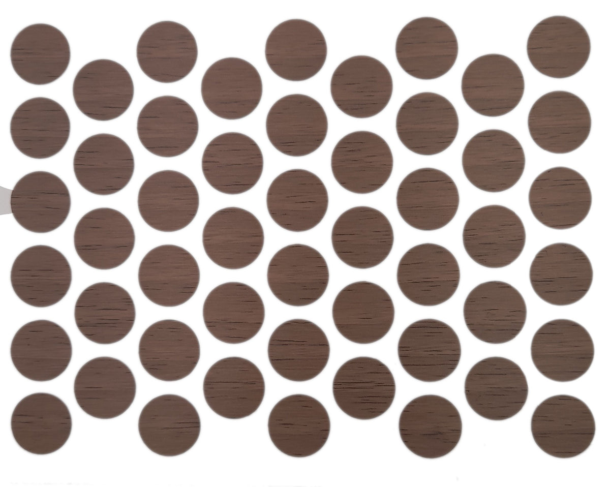 Screw cover caps Self-Adhesive - Venezia Walnut 9/16 inch Furnica