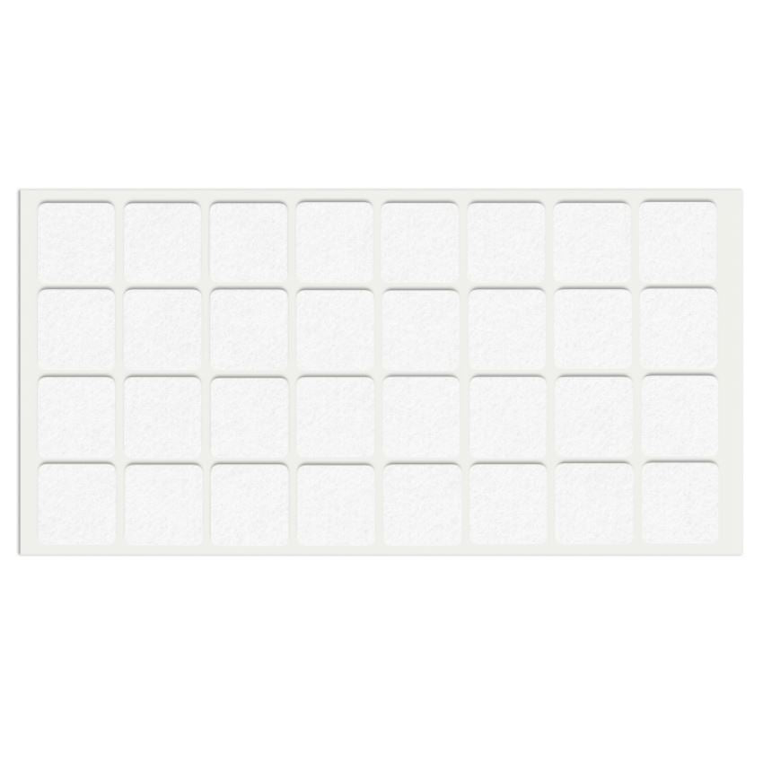 Self-Adhesive Felt Pad 1x1 inch - White