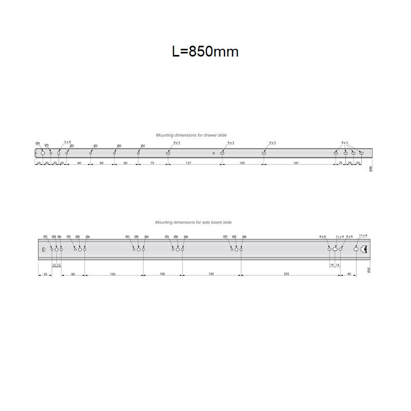 Set of Ball Bearing Slides (left and right), H53