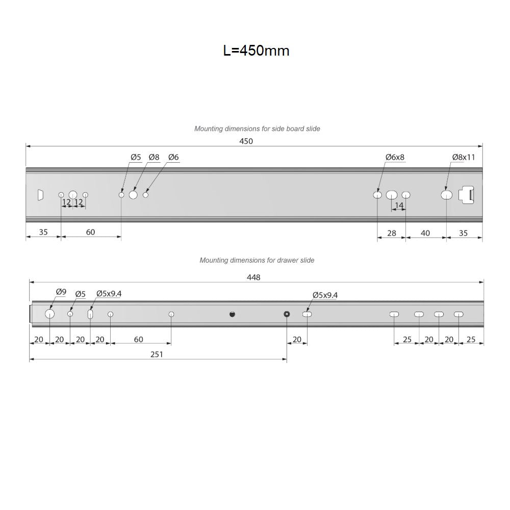 Set of Ball Bearing Slides (left and right), H53