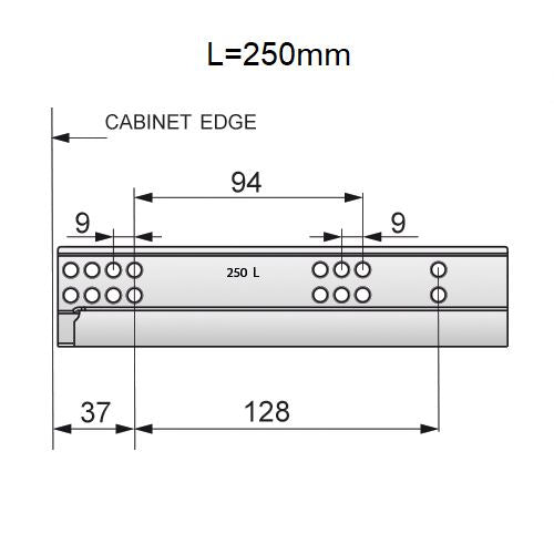 Set of Soft-Close Undermount Slides (left and right), 3/4 Extension