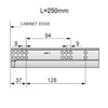 Soft-Close Undermount Slides (left and right), 3/4 Extension - 10 inch