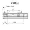 Set of Soft-Close Undermount Slides (left and right), 3/4 Extension