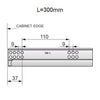 Soft-Close Undermount Slides (left and right), 3/4 Extension - 12 inch