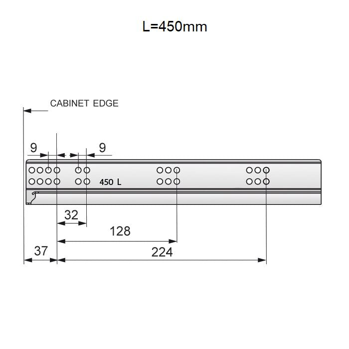 Set of Soft-Close Undermount Slides (left and right), 3/4 Extension